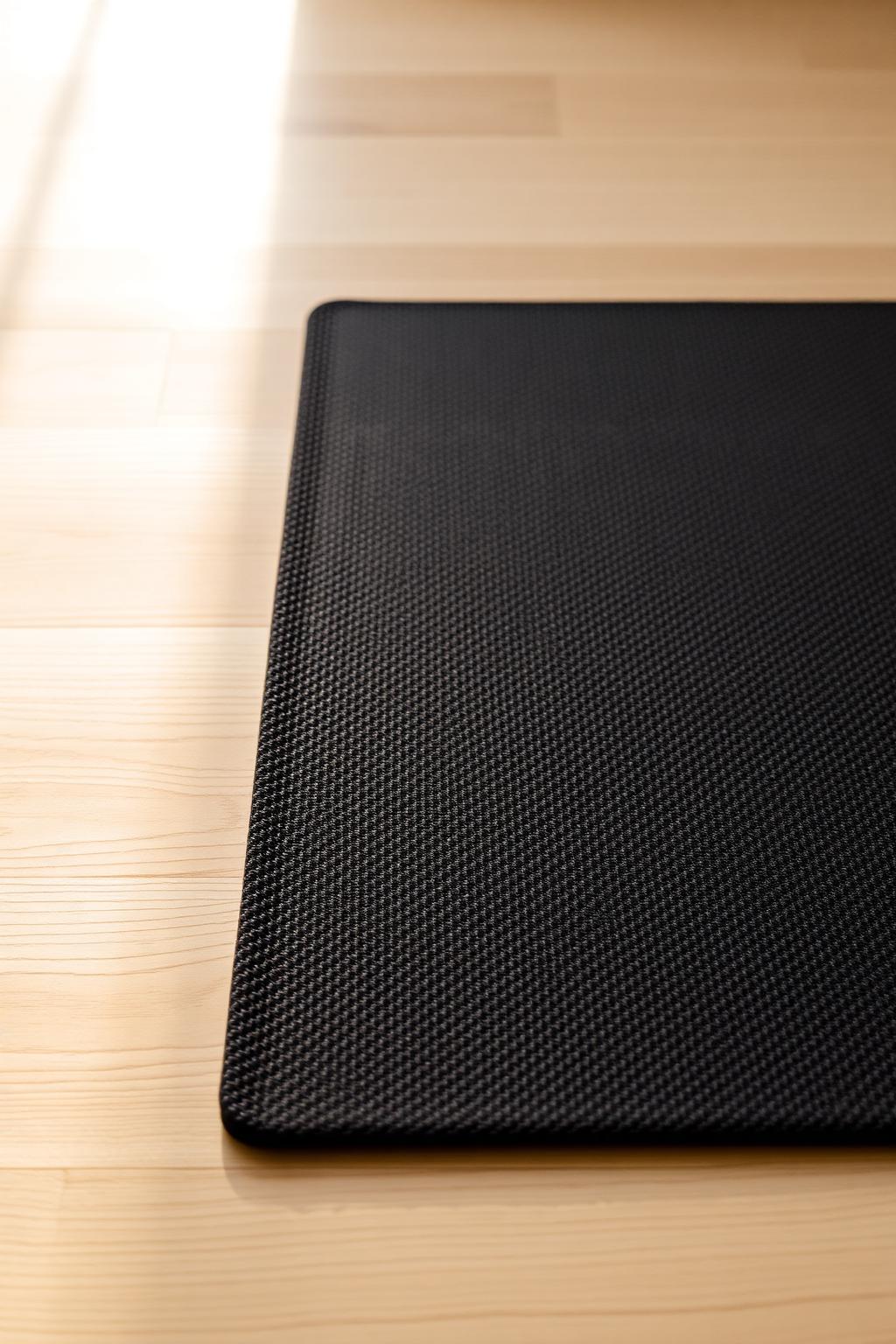 Ellectrify grounding mat on bleached oak floor in morning light